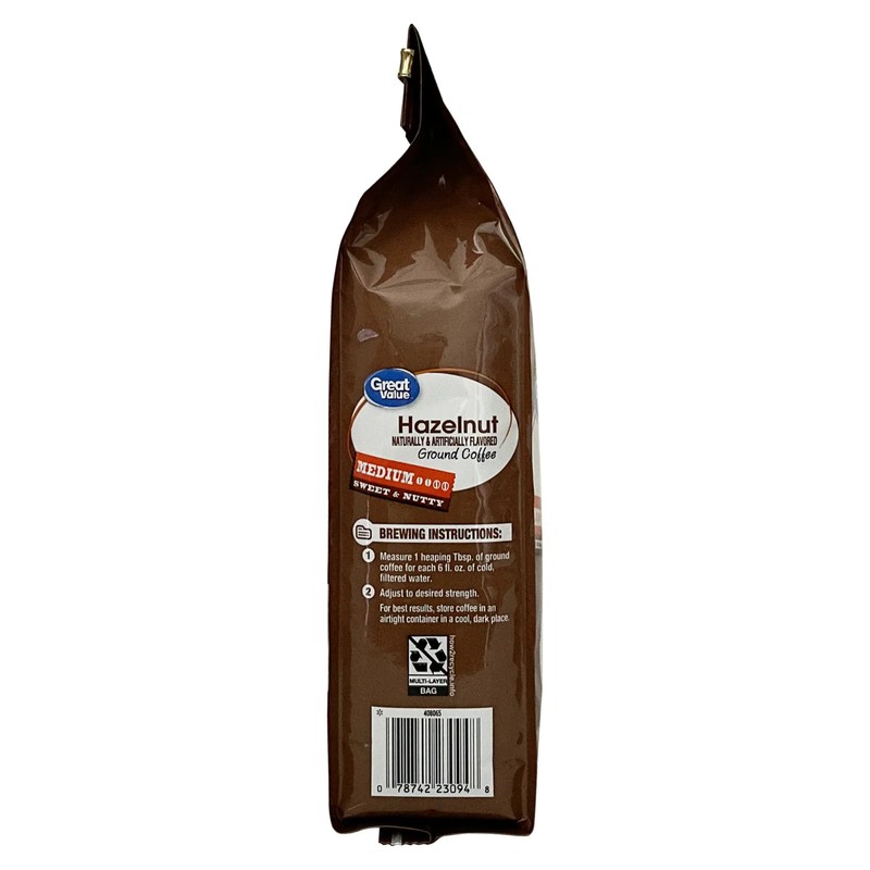 Great Value Hazelnut Medium Roast Ground Coffee, 12 oz Bag gallery