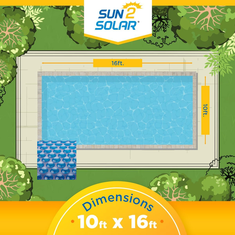 Sun2Solar 1200 Series Rectangle Swimming Pool Solar Cover Blanket - Choose Size
