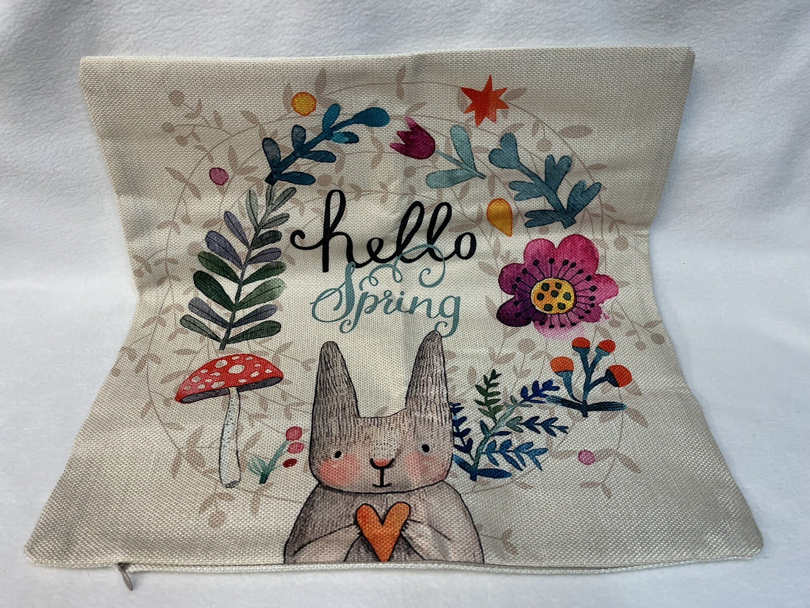 Scandinavian Bunny Floral Spring Easter Throw Pillow Cover Holiday Home Decor gallery