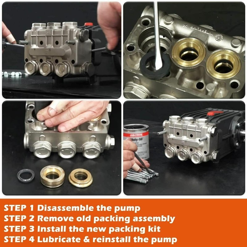 General Pump Kit 69 PACKING KIT 20mm, Repair Kit fits GP K69 Interpump (3 sets) gallery