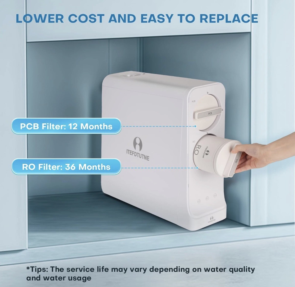 ITEFDTUTNE 600 GPD Reverse Osmosis System, 8 Stage Tankless gallery