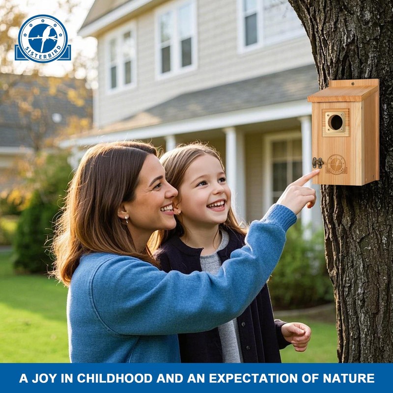 2 Pack Bird Houses for Outside Clearance with Copper Guard, Cedar Bird House gallery