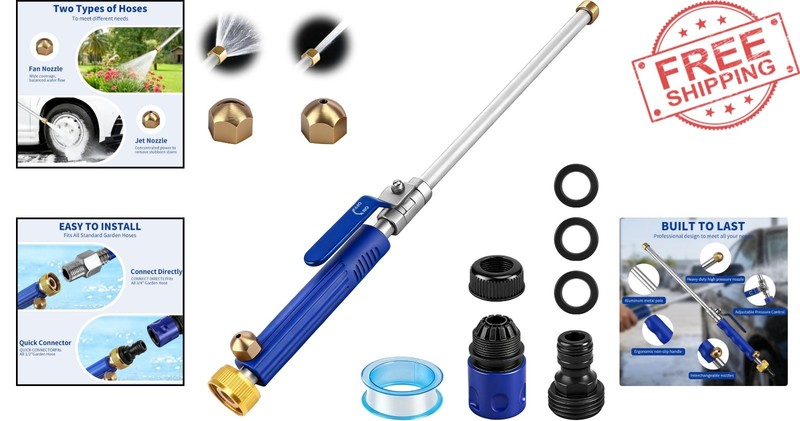 Ergonomic High Pressure Hose Attachment with Dual Spray for Gardening & Cleaning gallery