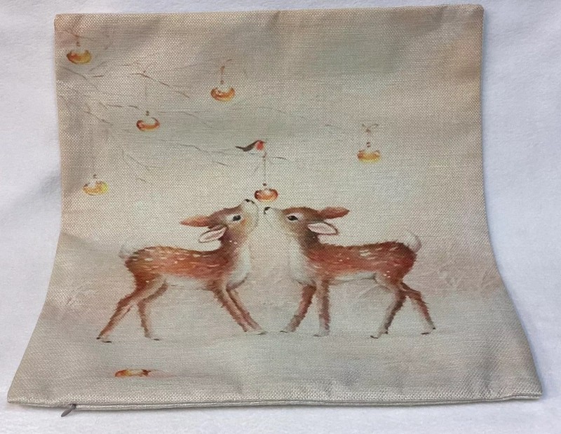 Deer Winter Trees Ornaments Christmas Throw Pillow Cover Winter Holiday Decor gallery