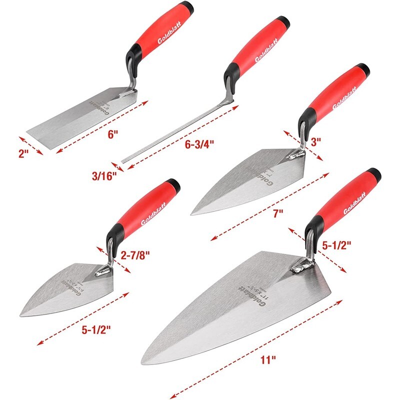 Goldblatt 12PCS Masonry Hand Tool Set Tuck Pointing Trowel Skate String Line Kit gallery