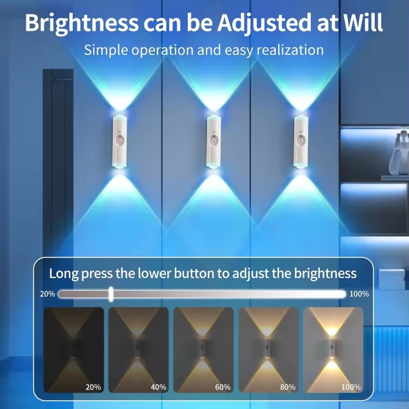 4-Pack Motion Sensor LED Night Light Rechargeable Magnetic Wall Lamp 3/7 Colors gallery