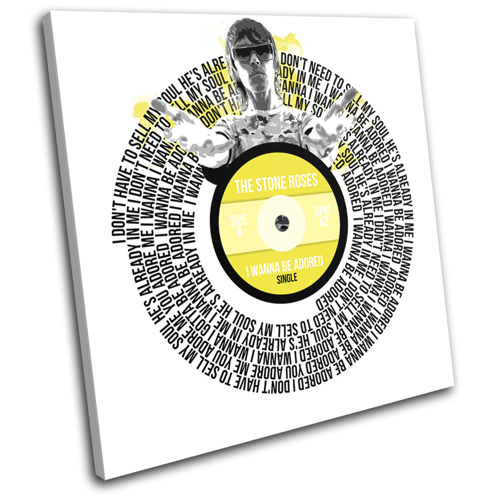 The Stone Roses Adored Record Vinyl Lyrics Song Canvas Wall Art Picture Print gallery