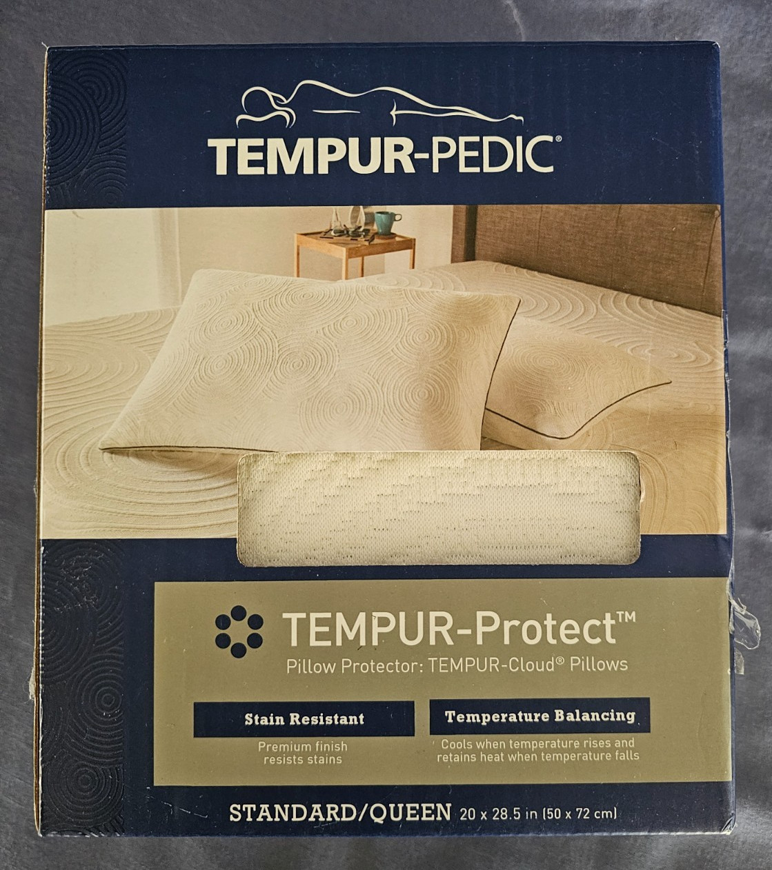 Tempur-Pedic TEMPUR-Protect Waterproof Pillow Protector Queen Size White New gallery