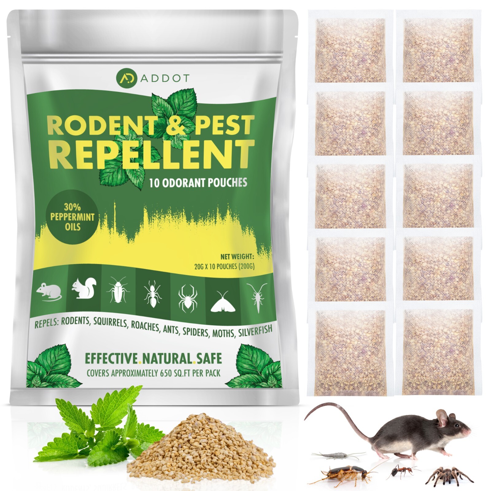 Natural Peppermint Oil Mice Rodent Repellent 10 pack Pest Insect Control gallery