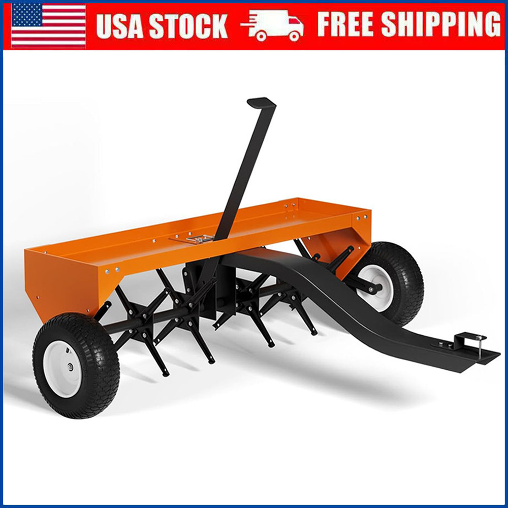 48 inches Tow Behind Lawn Aerator Attachment, Steel Plug Tines, Universal Hitch