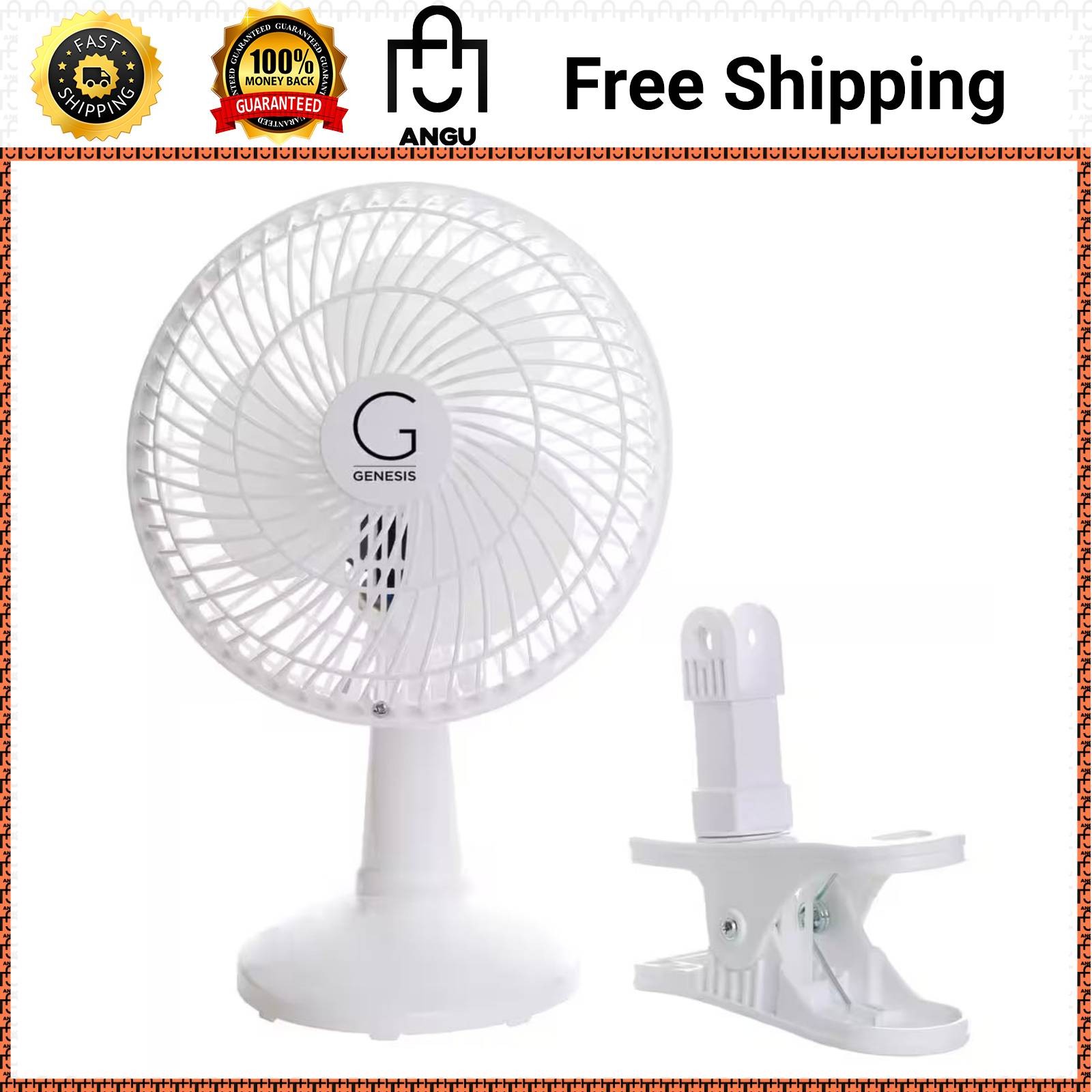 Genesis Clip On Fan Table Top Convertible 6in Adjustable Quiet 2 Speed White gallery