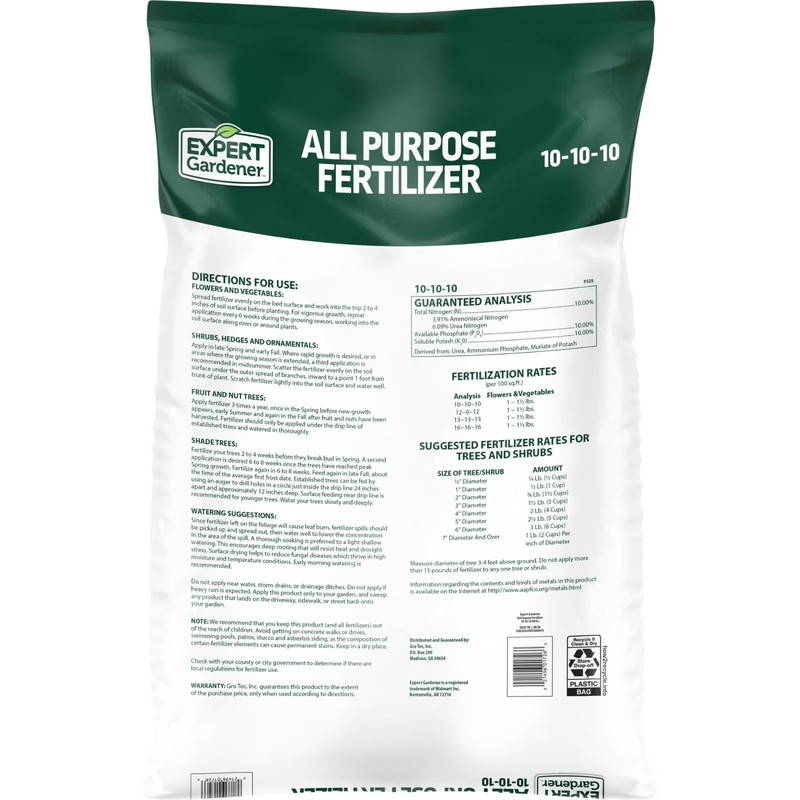 (2 pack) Expert Gardener All Purpose Plant Fertilizer, 10-10-10 Fertilizer, 40lb gallery