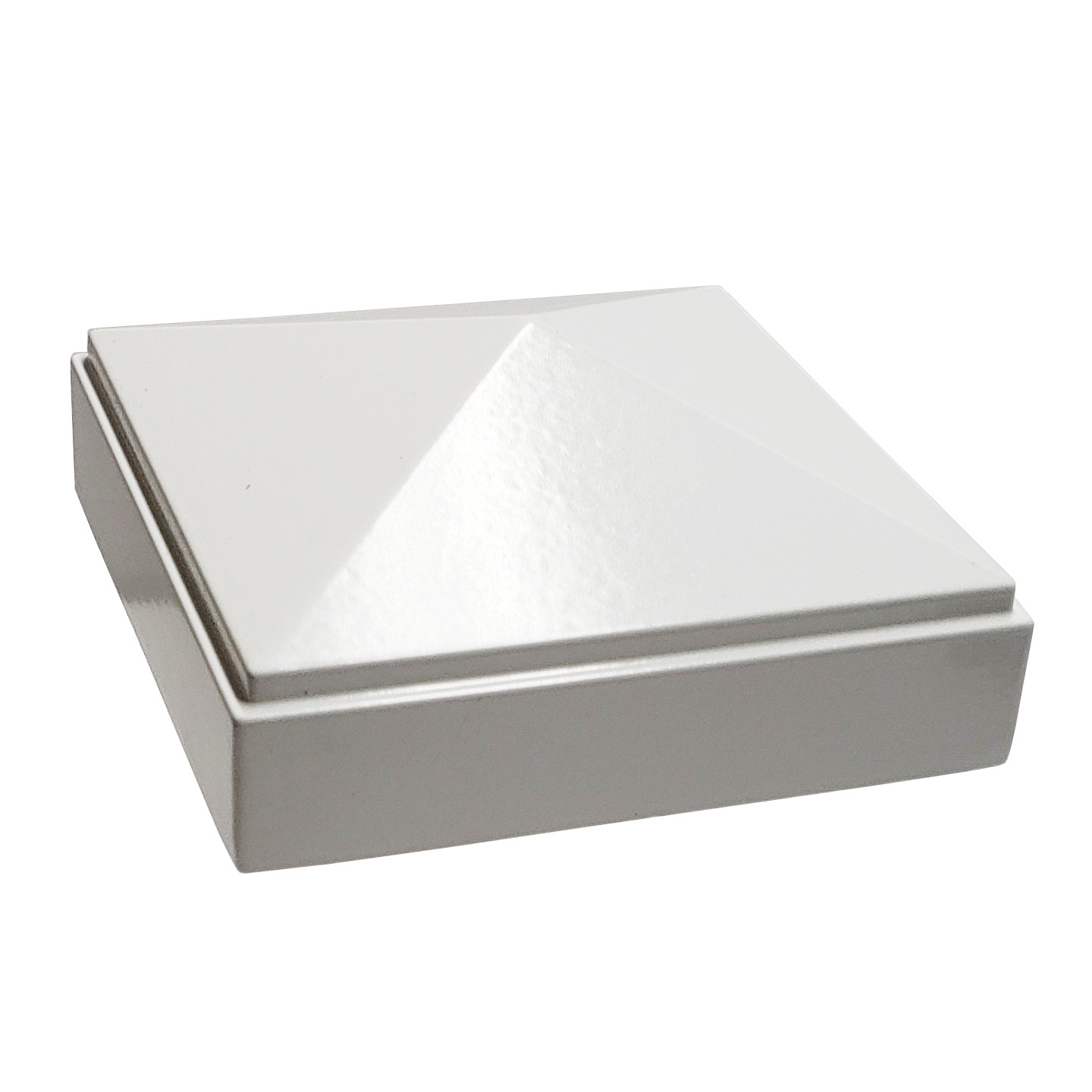 3" x 3" Decorex Hardware Aluminium Pyramid Post Cap for Metal Posts - White gallery