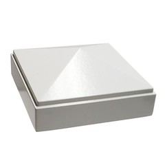 3″ x 3″ Decorex Hardware Aluminium Pyramid Post Cap for Metal Posts – White