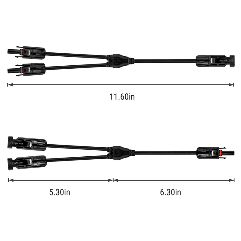 Solar Panel 1ft Flexible Branch Parallel Connectors Cable 2 to 1 gallery