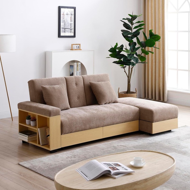 Multi-Functional Sofa Sleeper with Storage Ottoman and Two Pull Out Drawer gallery