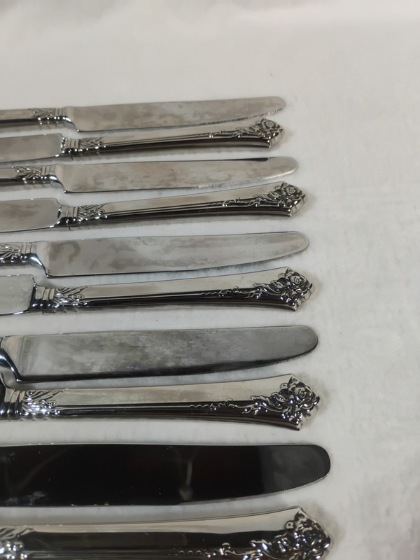 Oneida DAMASK ROSE Stainless Heirloom 18/10 Silverware Flatware 12 Dinner Knives gallery