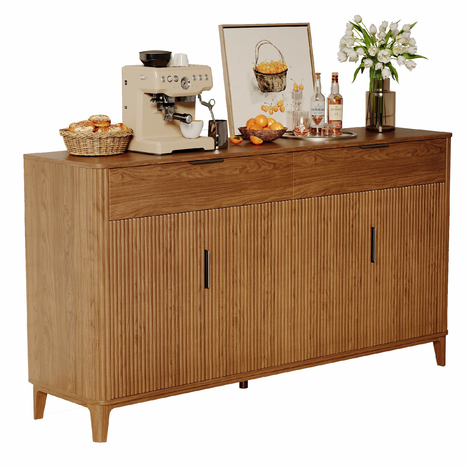 63" Buffet Cabinet with Storage , Sideboard Credenza, Modern Coffee Bar Console gallery