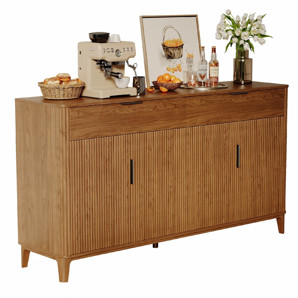 63" Buffet Cabinet with Storage , Sideboard Credenza, Modern Coffee Bar Console