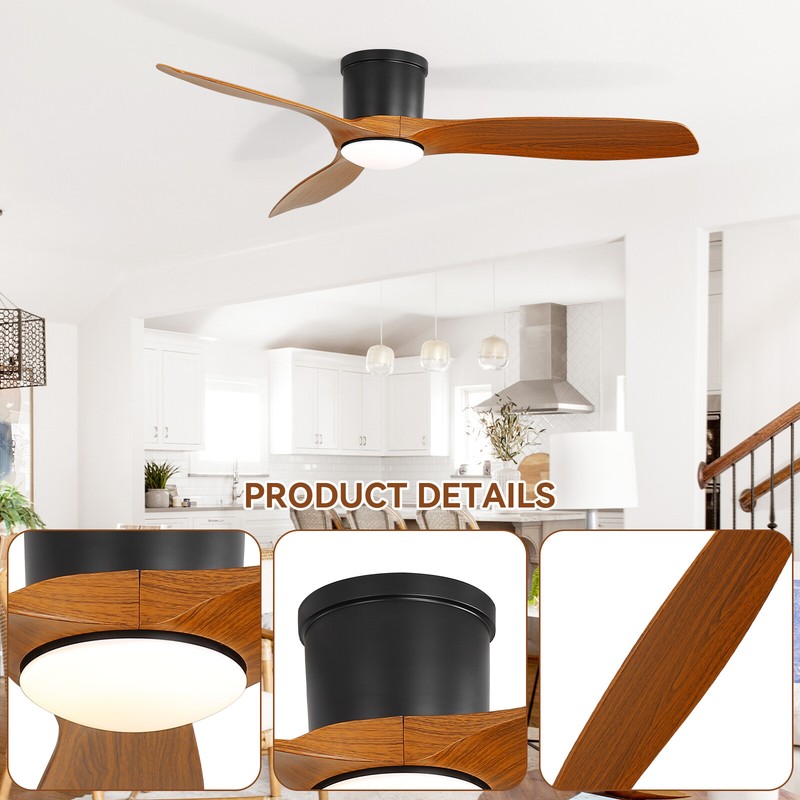 Smart LED Ceiling Fan Compatible w/ Alexa/Google/App Voice/Remote/Reversible ETL gallery