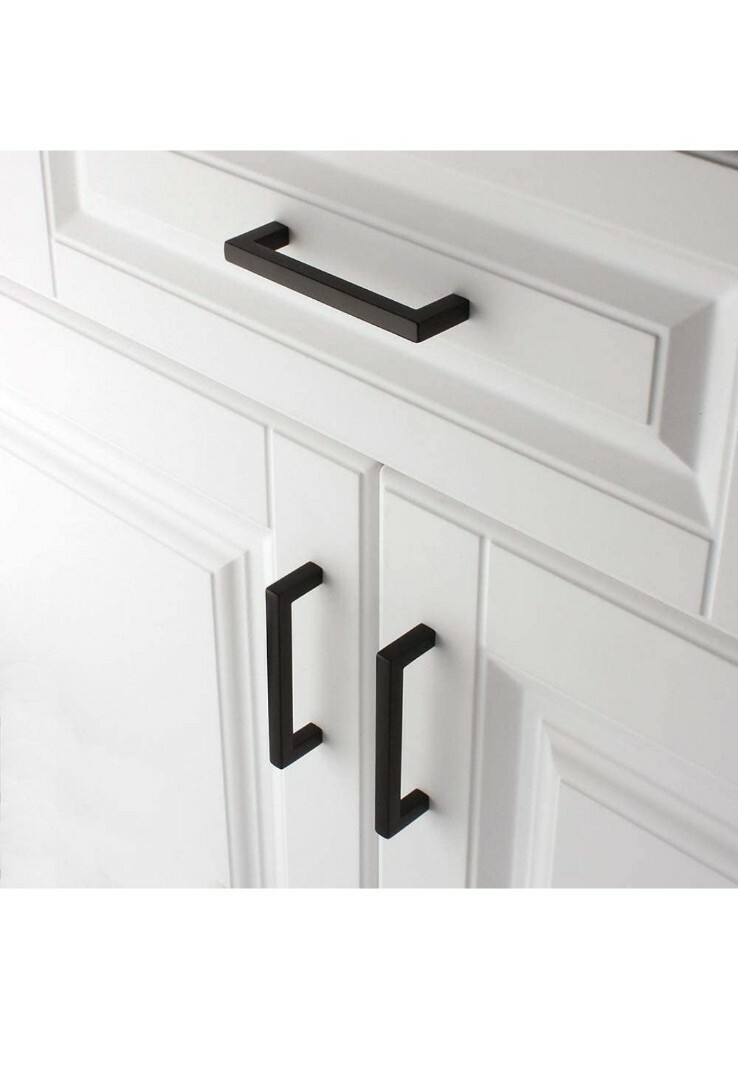 14 PACK Square Bar Cabinet Hardware Black Furniture Pull, 3.3/4Inch/96mm Centers gallery