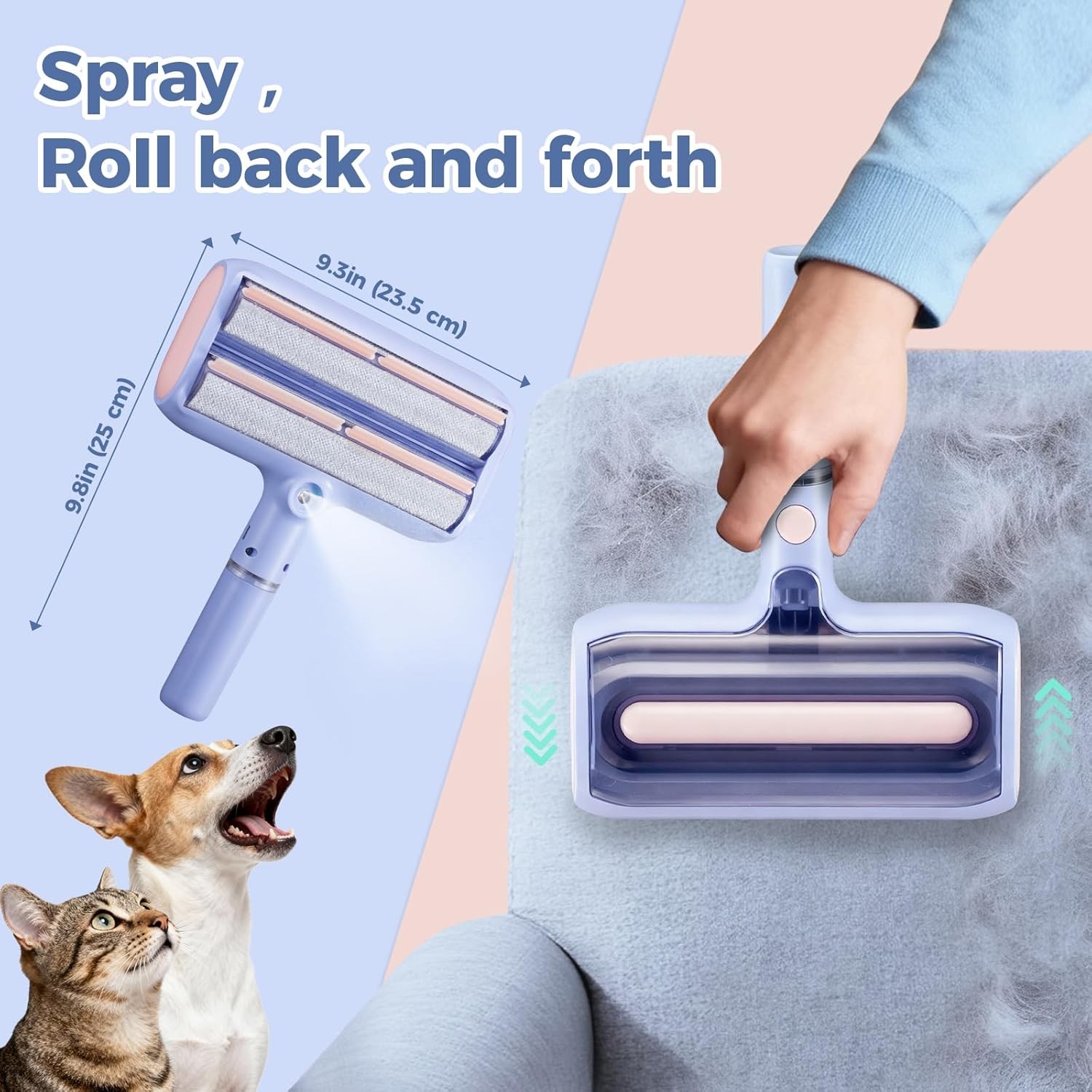 Reusable Pet Hair Remover Double Roller Lint Cleaner for Couch Carpet Car gallery