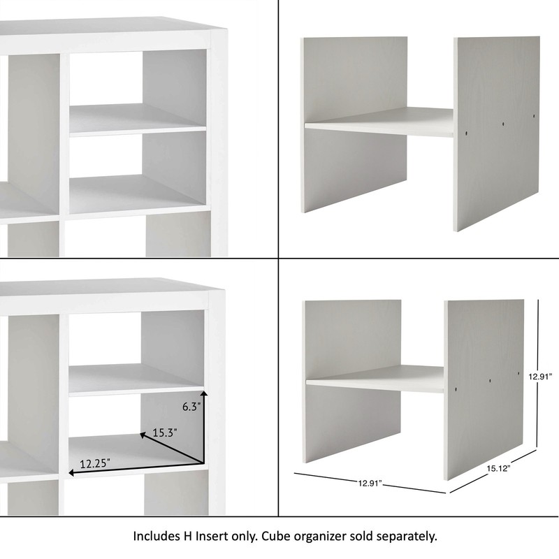 H Shelf Cube Organizer Insert White Texture Easy To Assemble and Install gallery