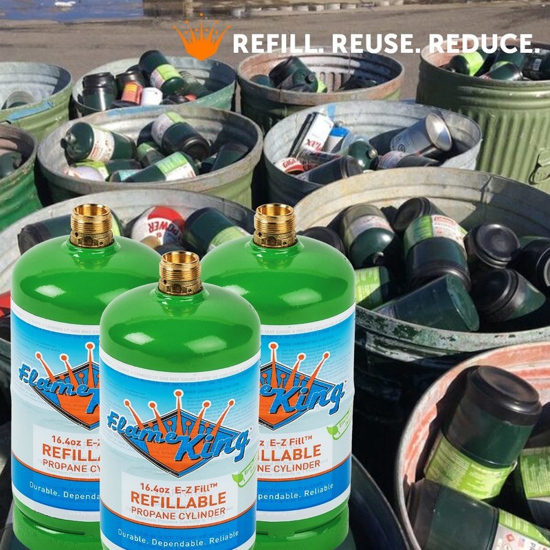 2-Pack 1lb Refillable Camping Propane Tank Cylinder 16.4 oz Bottle Ships Empty gallery