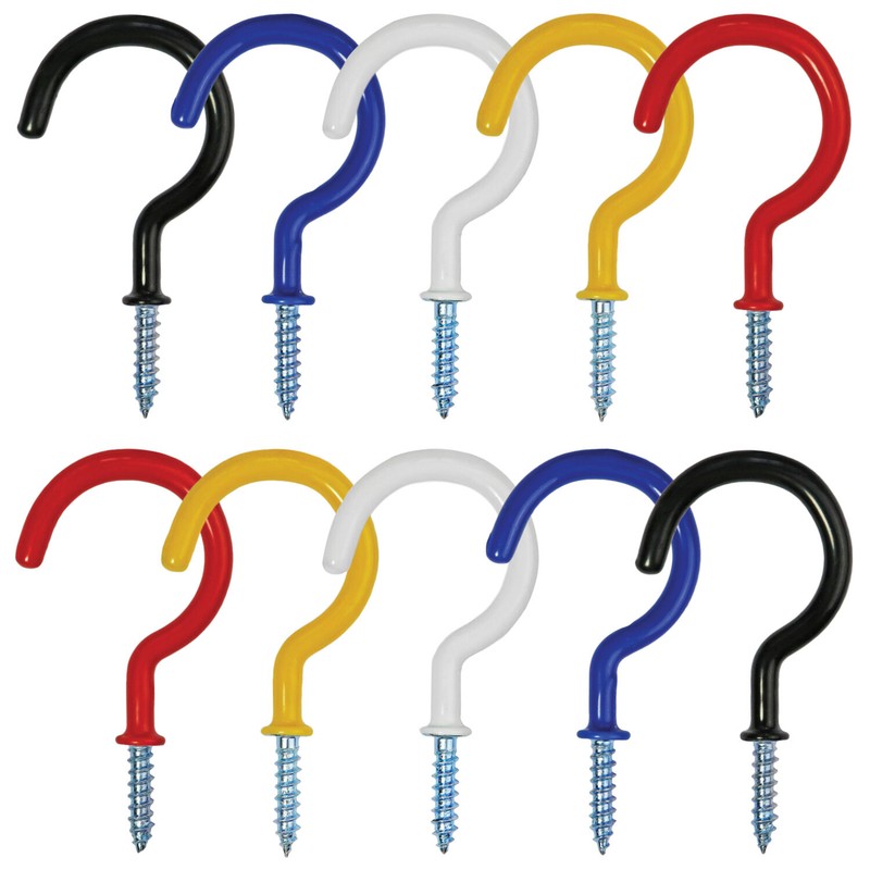 Cup Hooks Vinyl Coated Screw-in Ceiling Hooks 2.9 Inches Screw Hooks 30 Pack gallery