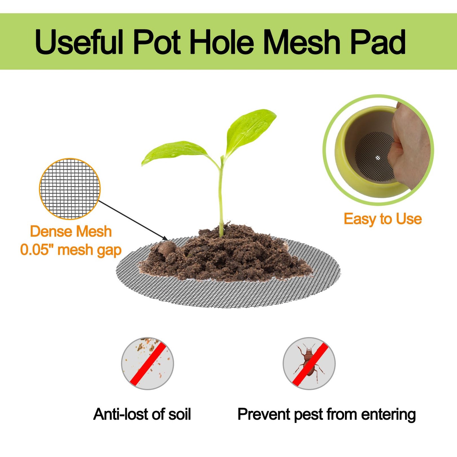 GREGICH Bonsai Mesh for Plant Pot Round - 2/3/4" - Assortment Size, 100 Pcs gallery
