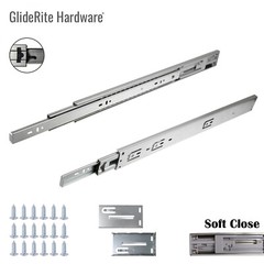 14″-24” Full Extension Soft-Close Side Mount Ball Bearing Drawer Slides (100lbs)