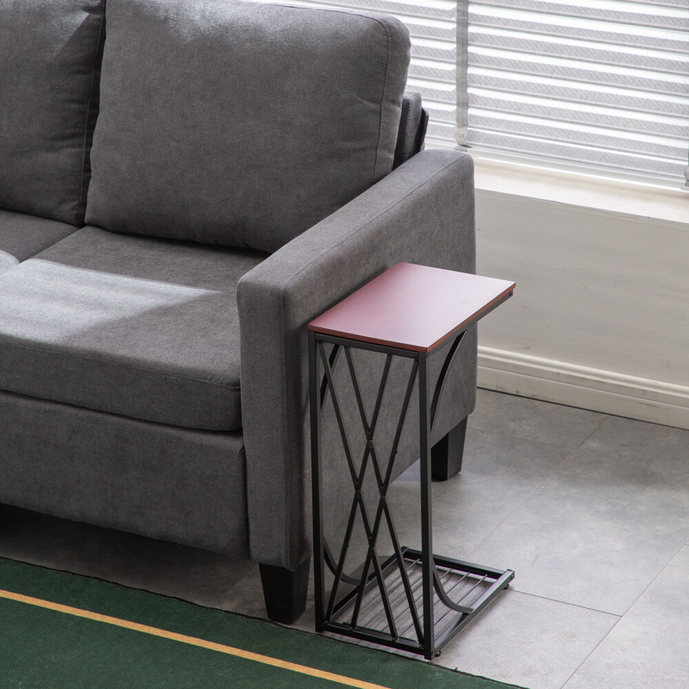 1/2PCS C Small Sofa End Table Narrow Snack Table Stand Leaf/Rectangle Pattern gallery