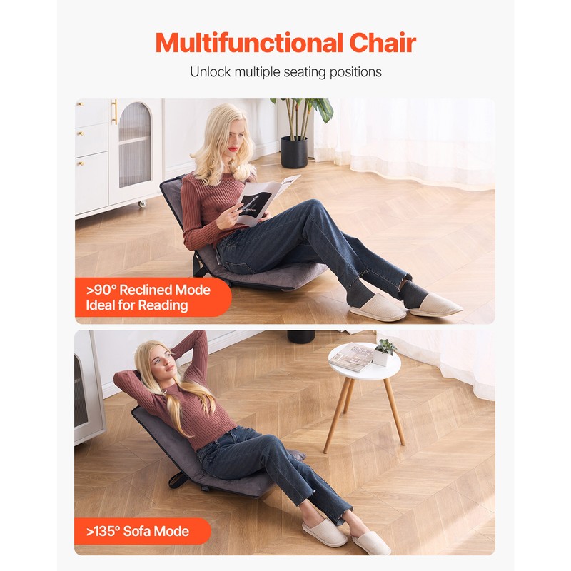 Floor Chair with Back Support and 6 Adjustable Positions Folding Floor Chair gallery