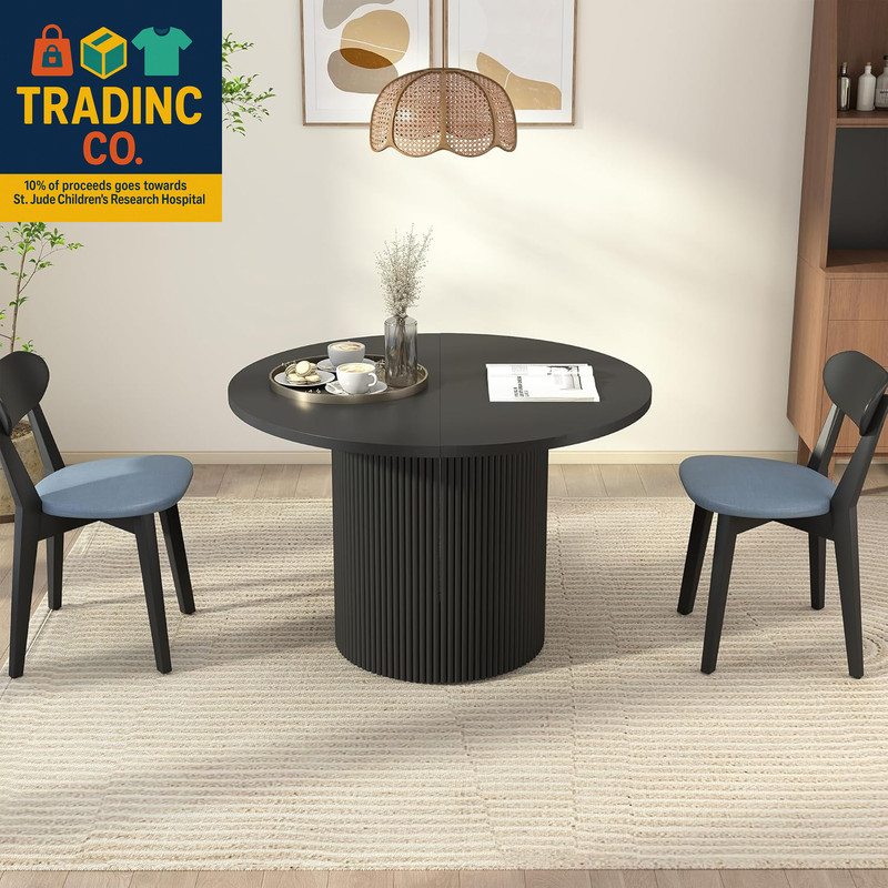 41 In-78 in Extendable Dining Room Table for 4-8, round Expandable Kitchen Table gallery