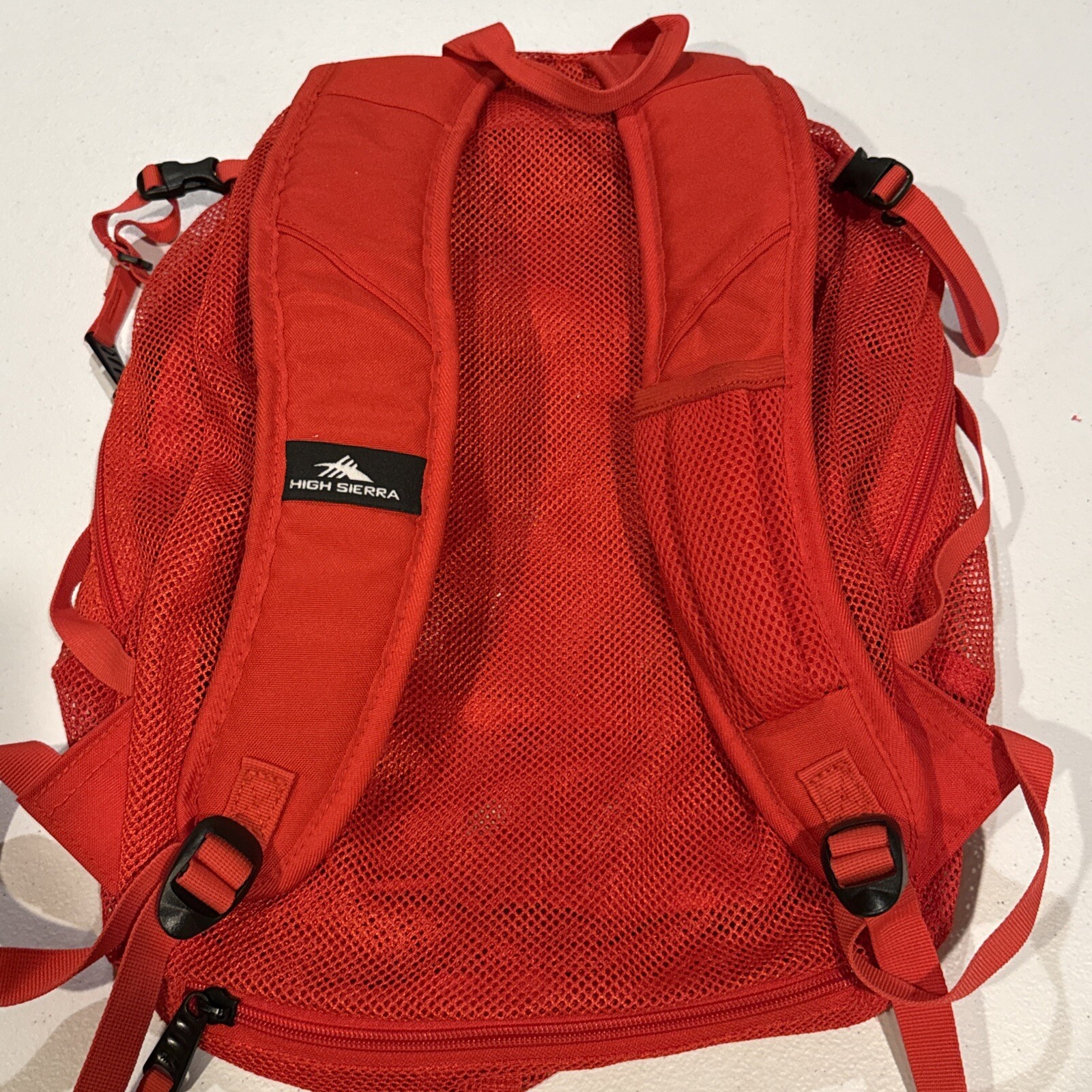 High Sierra Airhead Mesh Backpack 53638 Red w/ Black Hardware 3