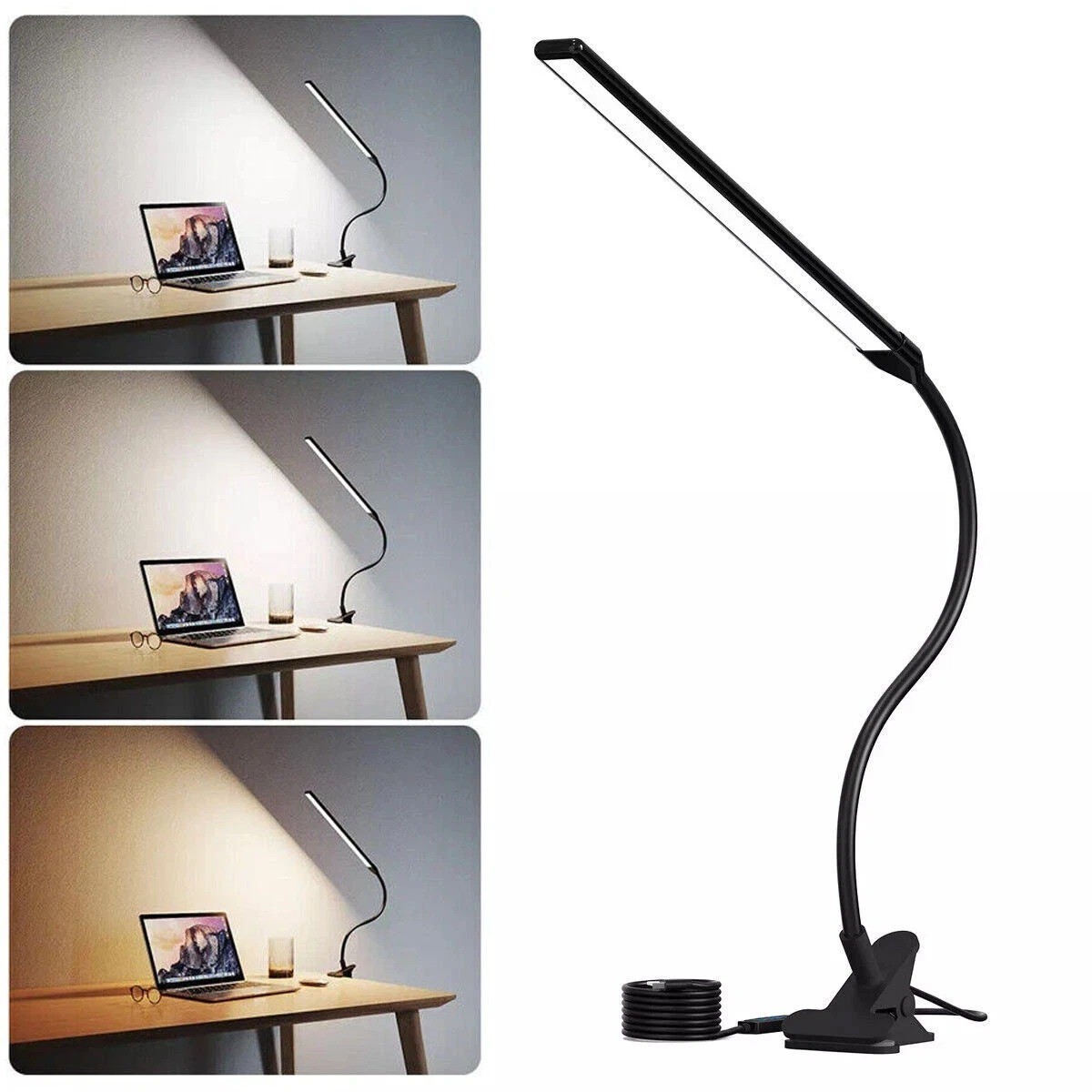 LED Desk Lamp Adjustable Swing Arm Lamp with Clamp Eye-Caring Reading Desk Light gallery