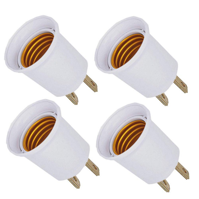 4Pcs Light Socket to Plug Adapter Bulb Outlet Adapter Plug-in Light E26 E27 gallery
