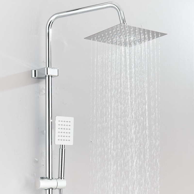 Wall Mounted 8" Rainfall Shower System Shower Faucet Mixer Shower Tap Combo Set gallery