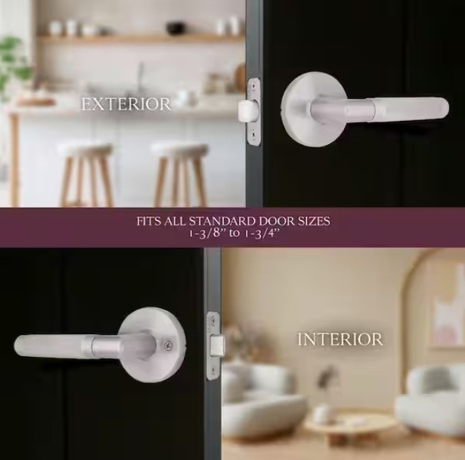 Home Decorators Collection Woodcliff Satin Nickel Hall/Closet Door Handle gallery