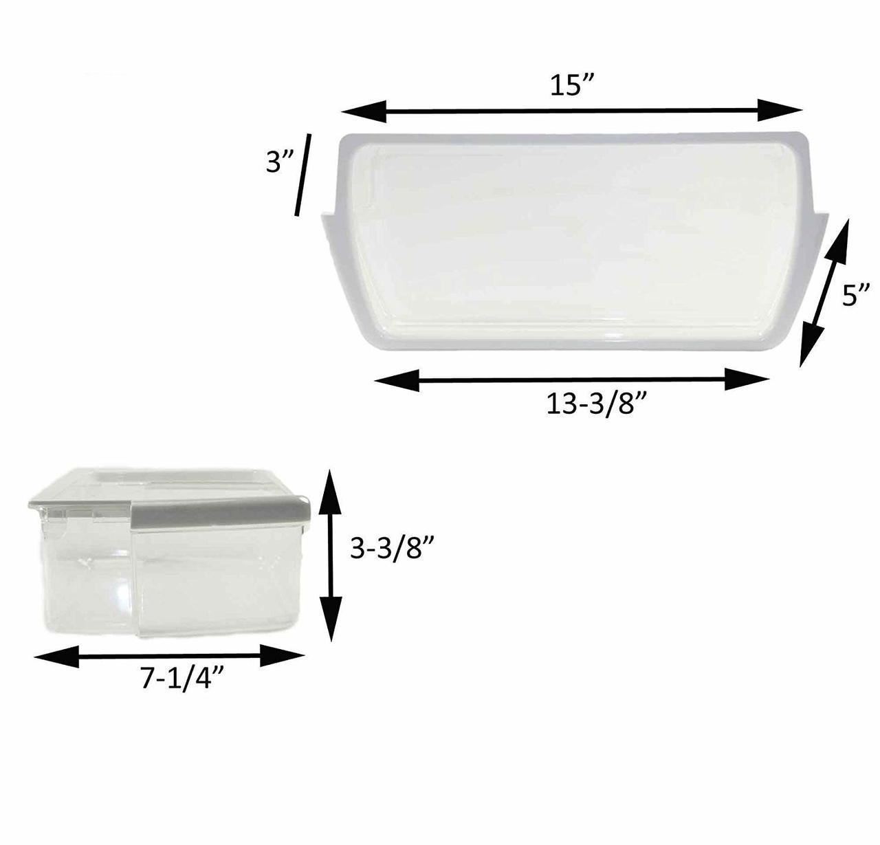 Door Shelf Bin Compatible with Whirlpool Refrigerator W10321304 ( 3 Pcs ) gallery