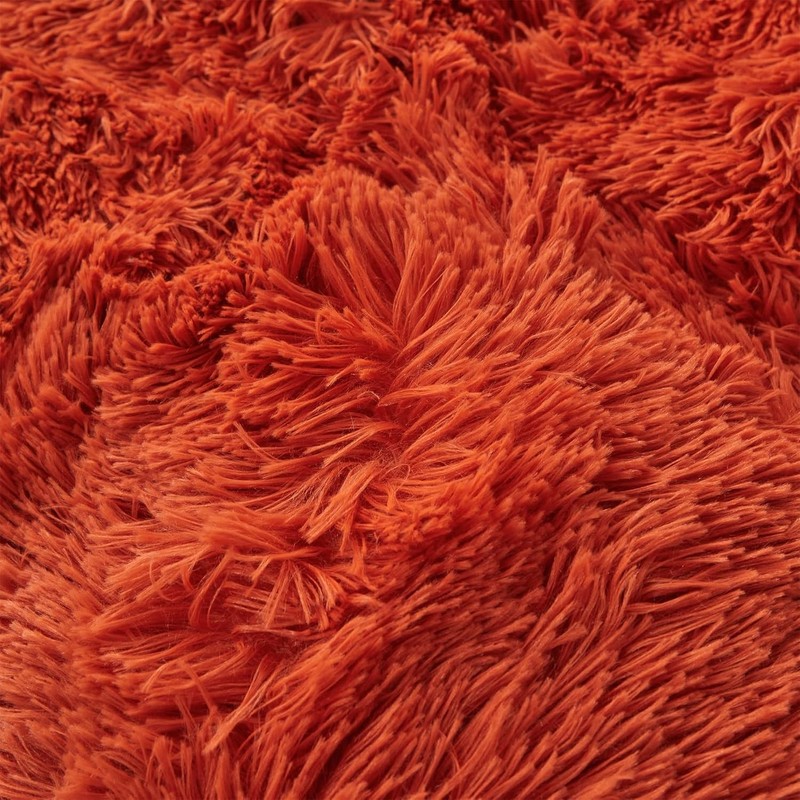 Fluffy Orange Comforter Cover Set Queen - Ultra Soft Plush Burnt Orange Beddi... gallery