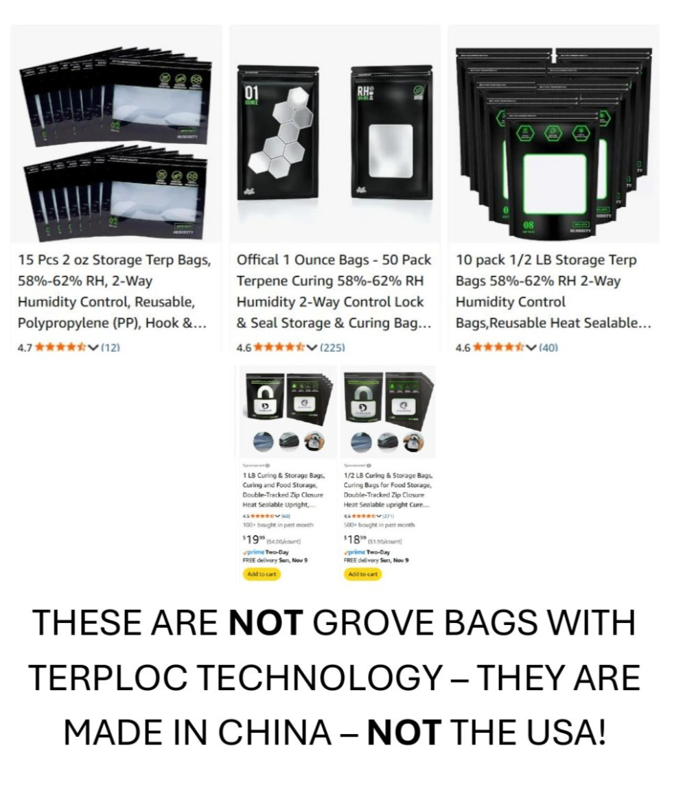 Grove Bags - TerpLoc Curing & Storage Bags - 1/2 Pound - 10 pack gallery