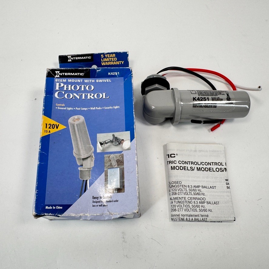 Intermatic K4251 Photo Control | 120 Vac S-739 | Weatherproof | Grey | NEW gallery