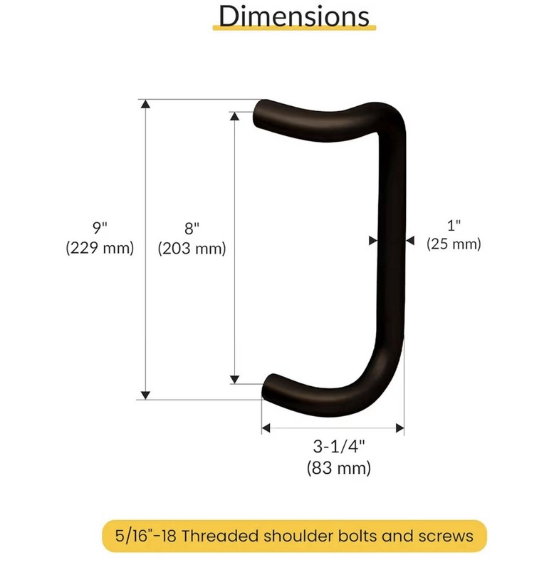 Brixwell Back-to-Back Offset Pull Handles Dark Bronze 9” Door Handle Set gallery