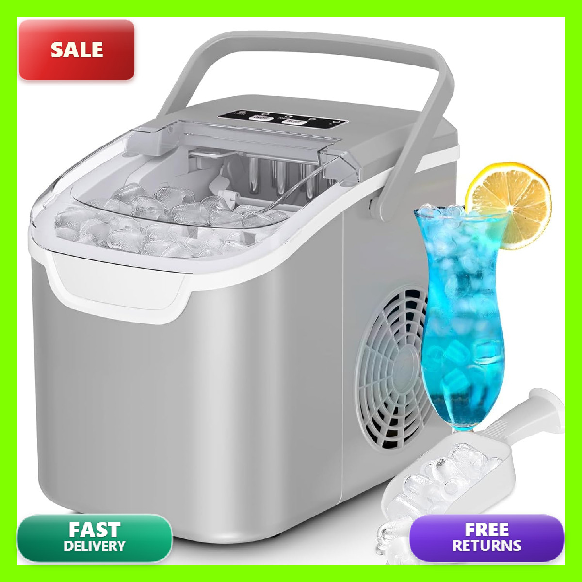 Antarctic Star Countertop Ice Maker26Lbs/24H9 Cubes In 6 Minsportable Ice gallery