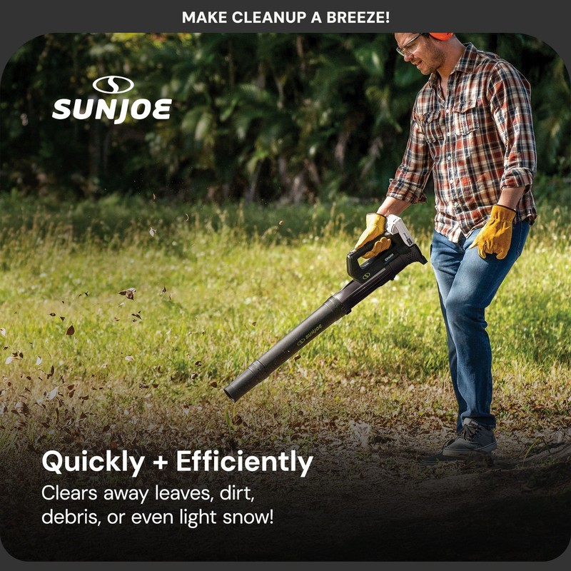 Sun Joe 24 Volt Jet Leaf Blower Cordless Compact Turbine with Battery, Black gallery