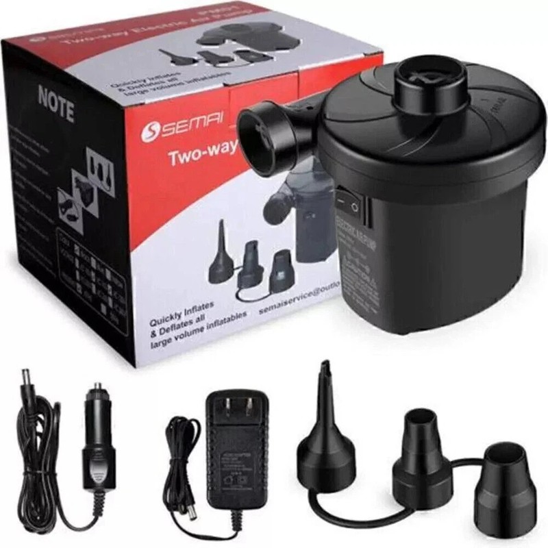 12V Electric Air Pump for Inflatables Air Mattress Pool Raft Bed, Boat, FastUS,- gallery