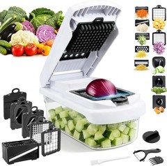 18-in-1 Vegetable Chopper Mandoline Slicer for Kitchen, Food Chopper with Contai