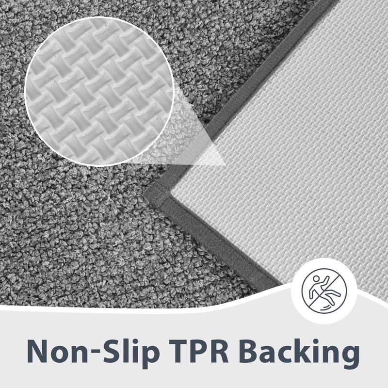 NonSlip Extra Soft Absorbent Bath Rugs Machine Washable Grey Dark Grey 24x36 gallery