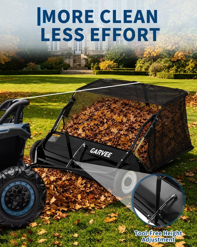 42'' Tow Behind Lawn Sweeper Pull Behind Lawn Sweeper w/ 14 Cu.Ft Leaf Collector gallery
